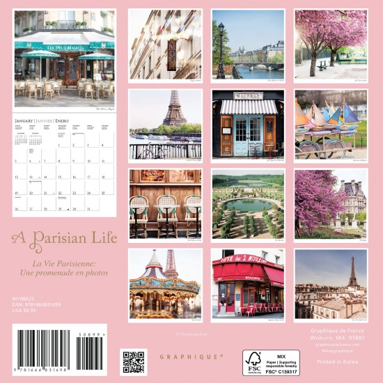 A Parisian Life 16個月 2025月曆